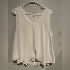 Green Envelope Cream V-Neck Blouse